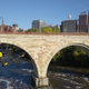 An Intel Falcon 8+ drone inspecting the historic Stone Arch Bridge in Minneapolis.